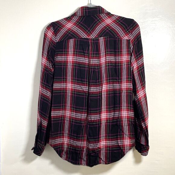 Casa Cabana Shirt Women's Black & Red Plaid Long Sleeve Button Up Flannel Small - Picture 4 of 8